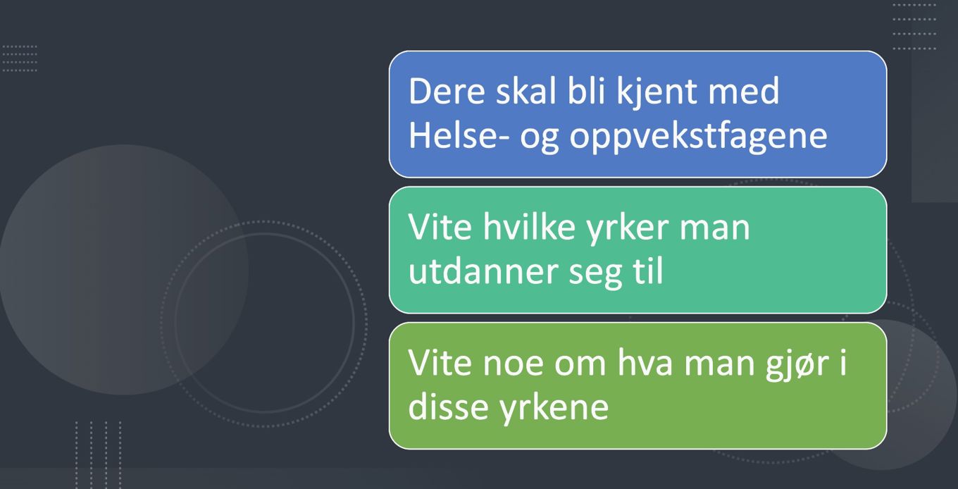 Formålene med Arbeidslivets skolesekk for 6. og 8. klassinger i Oslo