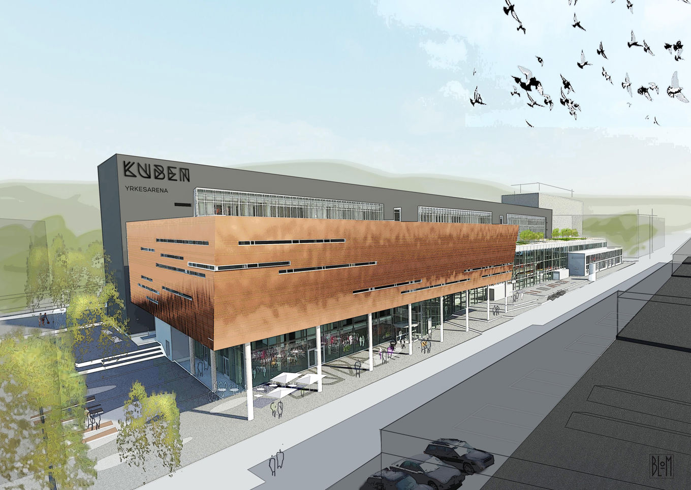 Tegning av Kuben yrkesarena