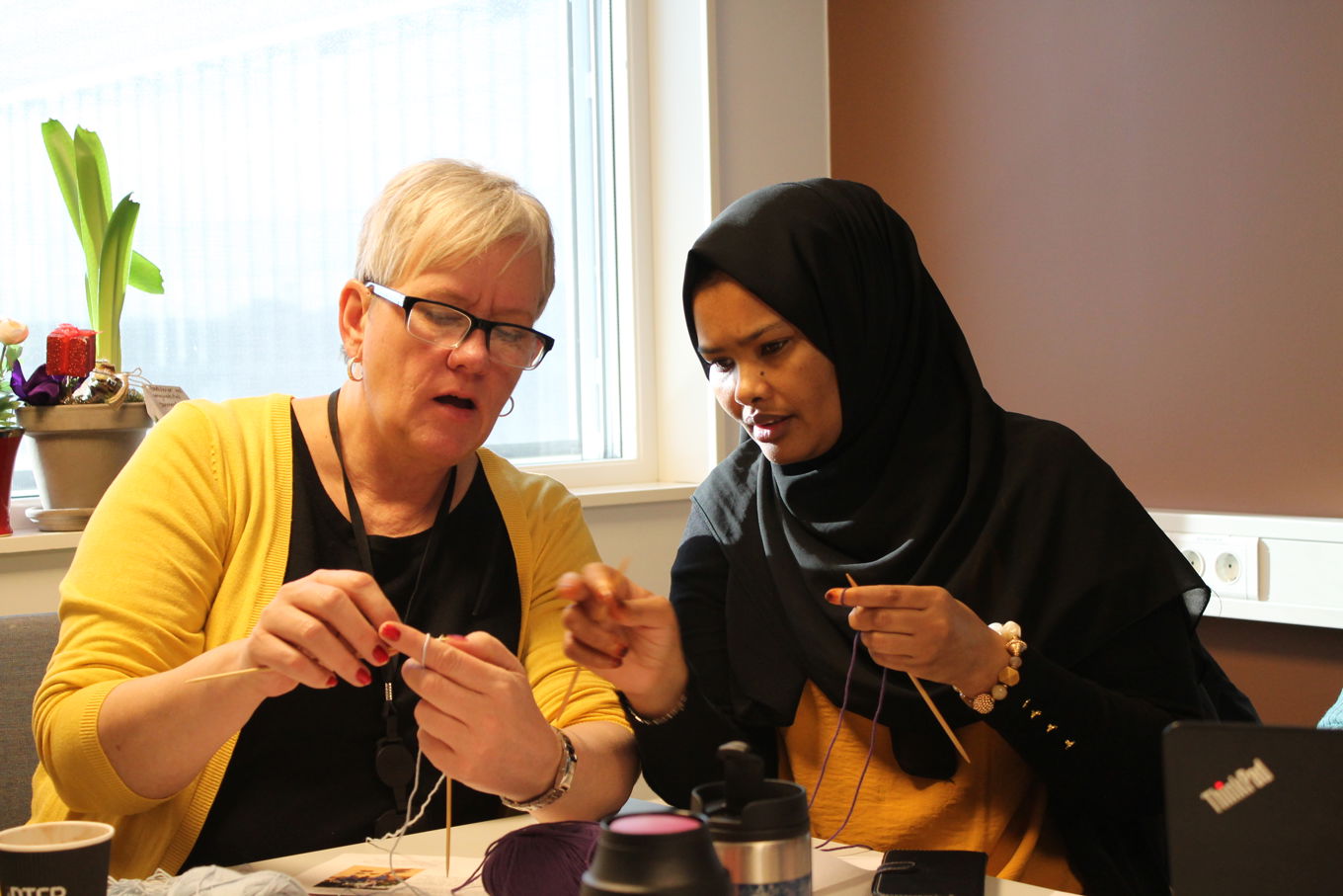 Strikketreff på Kuben